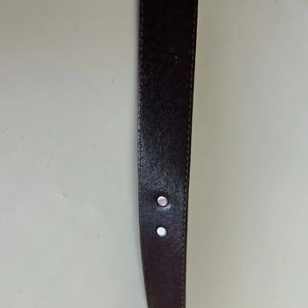 Brighton Onyx Golf Belt Mens Leather Golfer Concho Brown Black Size 38 12000